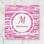 ピンクエレガントホワイトモノグラモダンムカスタム フェイバータグ (裏面)