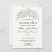 ピンクエレガントホワイトローズネイビーリハーサルディナー 招待状 (正面)
