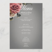 ピンクエレガントホワイトローゼズフローラグレイ結婚ズ メニュー (正面)