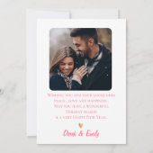 ピンクエレガントホワイト抽象芸術フォトハッピー休日 (裏面)