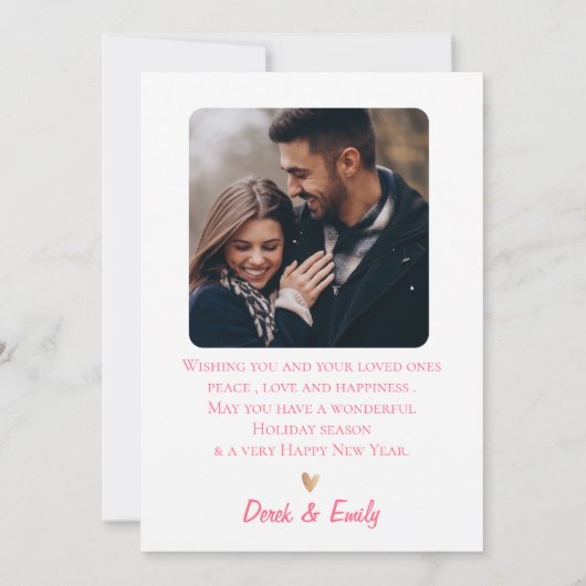 ピンクエレガントホワイト抽象芸術フォトハッピー休日 (裏面)