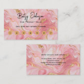 ピンクエレガントホワイト金ゴールドフラットロイヤリティカード ロイヤリティカード (正面/裏面)