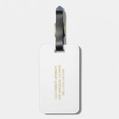 ピンクエレガントホワイト金ゴールド ラゲッジタグ (裏面縦)