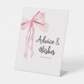 ピンクエレガントボウアドバイス&ウィッシュブライダルシャワー 台座サイン (正面)