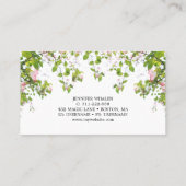 ピンクエレガントボタニカルカスタムビジネスカード 名刺 (裏面)