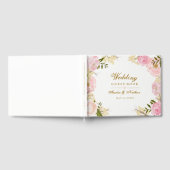 ピンクエレガントボタニカル結婚ズゲストブック ゲストブック (全面)