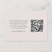 ピンクエレガントボタニカルQRコードの結婚詳細 エンクロージャーカード (裏面)