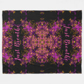 ピンクエレガントボホのレトロパターン フリースブランケット (正面(横))