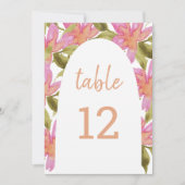 ピンクエレガントボホウォーター色フローラ 案内状 (正面)