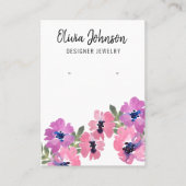 ピンクエレガントボホフラワージュエリーイヤリングディスプレイ 名刺 (正面)