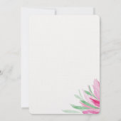 ピンクエレガントボホフローラ水彩画 招待状 (裏面)