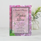 ピンクエレガントボホ花模様花ブライダルシャワー 招待状 (スタンド正面)