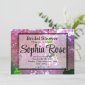 ピンクエレガントボホ花模様花ブライダルシャワー 招待状 (スタンド正面)