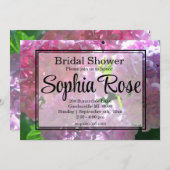 ピンクエレガントボホ花模様花ブライダルシャワー 招待状 (正面/裏面)