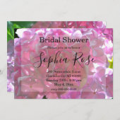 ピンクエレガントボホ花模様花ブライダルシャワー 招待状 (正面/裏面)