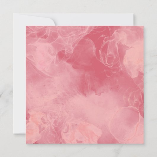 ピンクエレガントポインセティアスフローラクリスマスパーティー 招待状 (裏面)