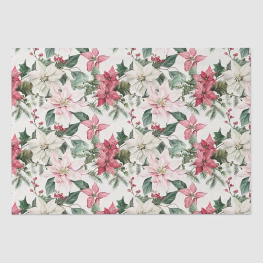 ピンクエレガントポインセティアス・クリスマス 薄葉紙 (正面)
