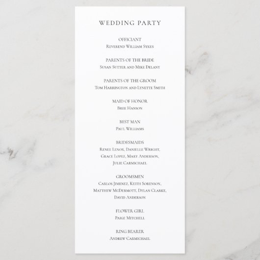 ピンクエレガントマグノリアユーカリプタスフローラ結婚ズ プログラム (裏面)