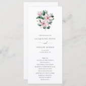 ピンクエレガントマグノリアユーカリプタスフローラ結婚ズ プログラム (正面/裏面)