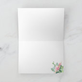 ピンクエレガントマグノリア水カラーブライダルシャワー サンキューカード (内部)