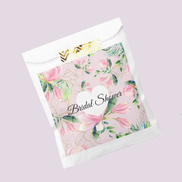 ピンクエレガントマグノリア水カラーブライダルシャワー フェイバーバッグ