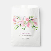 ピンクエレガントマグノリア水彩赤ちゃんシャワー フェイバーバッグ (正面)