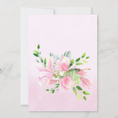 ピンクエレガントマグノリア水彩赤ちゃんシャワー 招待状 (裏面)