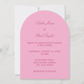 ピンクエレガントマゼンタアーチ結婚式招待状 招待状 (正面)