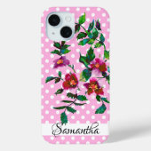 ピンクエレガントマゼンタウォーター色ワイルドバラ水玉模様 Case-Mate iPhoneケース (裏面)