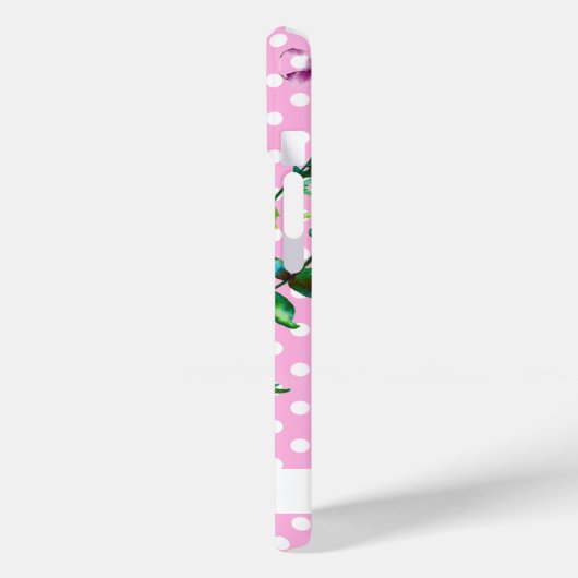 ピンクエレガントマゼンタウォーター色ワイルドバラ水玉模様 Case-Mate iPhoneケース (裏面 / 左)