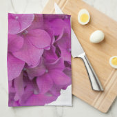 ピンクエレガントマゼンタフローラアジサイバラ キッチンタオル (四つ折り)