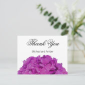 ピンクエレガントマゼンタフローラアジサイバラ サンキューカード (スタンド正面)