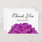 ピンクエレガントマゼンタフローラアジサイバラ サンキューカード (正面/裏面)
