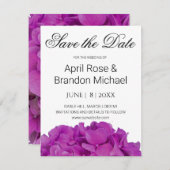 ピンクエレガントマゼンタフローラアジサイバラ セーブザデート (正面/裏面)