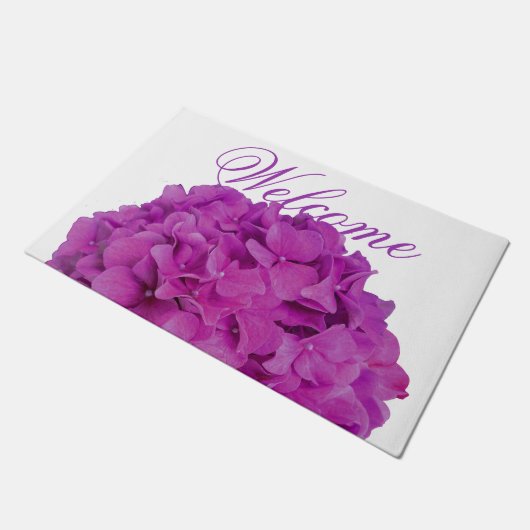 ピンクエレガントマゼンタフローラアジサイバラ ドアマット (アングル)