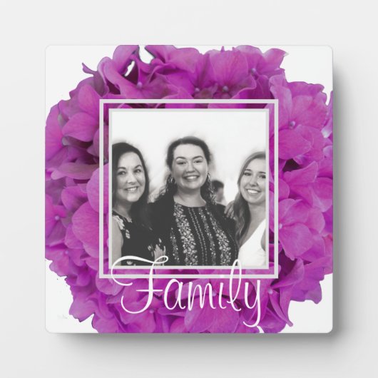 ピンクエレガントマゼンタフローラアジサイバラ フォトプラーク (正面)