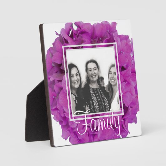 ピンクエレガントマゼンタフローラアジサイバラ フォトプラーク (正面)