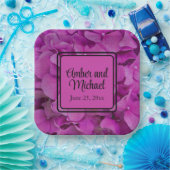 ピンクエレガントマゼンタフローラアジサイバラ ペーパープレート (パーティー)