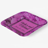 ピンクエレガントマゼンタフローラアジサイバラ ペーパープレート (傾斜あり)