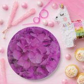 ピンクエレガントマゼンタフローラアジサイバラ ペーパープレート (パーティー)