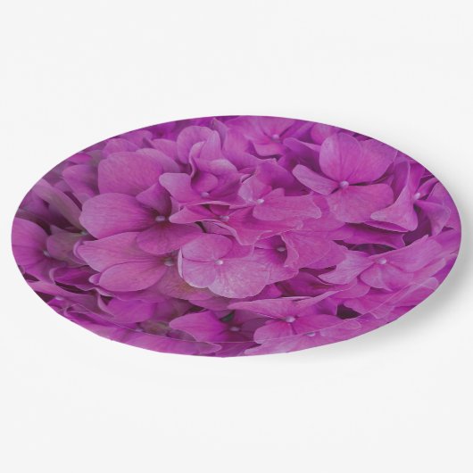 ピンクエレガントマゼンタフローラアジサイバラ ペーパープレート (アングル)