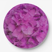 ピンクエレガントマゼンタフローラアジサイバラ ペーパープレート (正面)