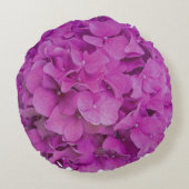 ピンクエレガントマゼンタフローラアジサイバラ ラウンドクッション (裏面)