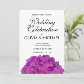 ピンクエレガントマゼンタフローラアジサイバラ 招待状 (スタンド正面)