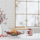 ピンクエレガントマゼンタフローラストライプモノグラムカスタム マグカップ