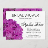 ピンクエレガントマゼンタフローラブライダルシャワー 招待状 (正面/裏面)