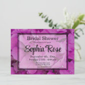 ピンクエレガントマゼンタフローラブライダルシャワー 招待状 (スタンド正面)