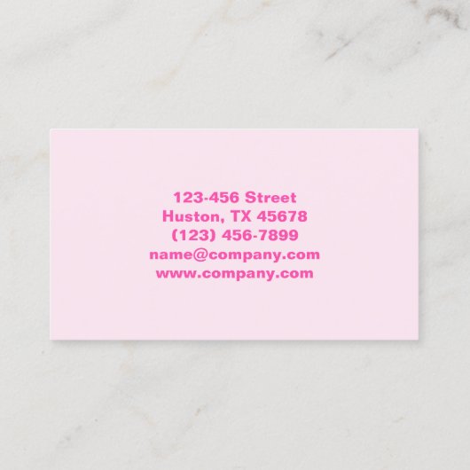 ピンクエレガントマニキュリストネイルアーティストネイルサロン 名刺 (裏面)