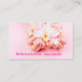 ピンクエレガントマニキュリストネイルアーティストネイルサロン 名刺 (正面)