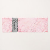 ピンクエレガントマーブルダイヤモンドきらきら光るナマステカスタム ヨガマット (裏面(横))